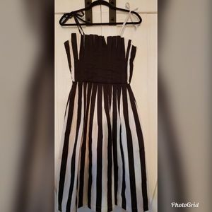 Vintage Black & White Striped Dress Size L